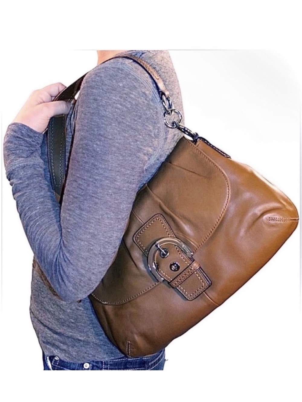 Coach Vintage F17217 Soho Flap Buckle Leather Pleated